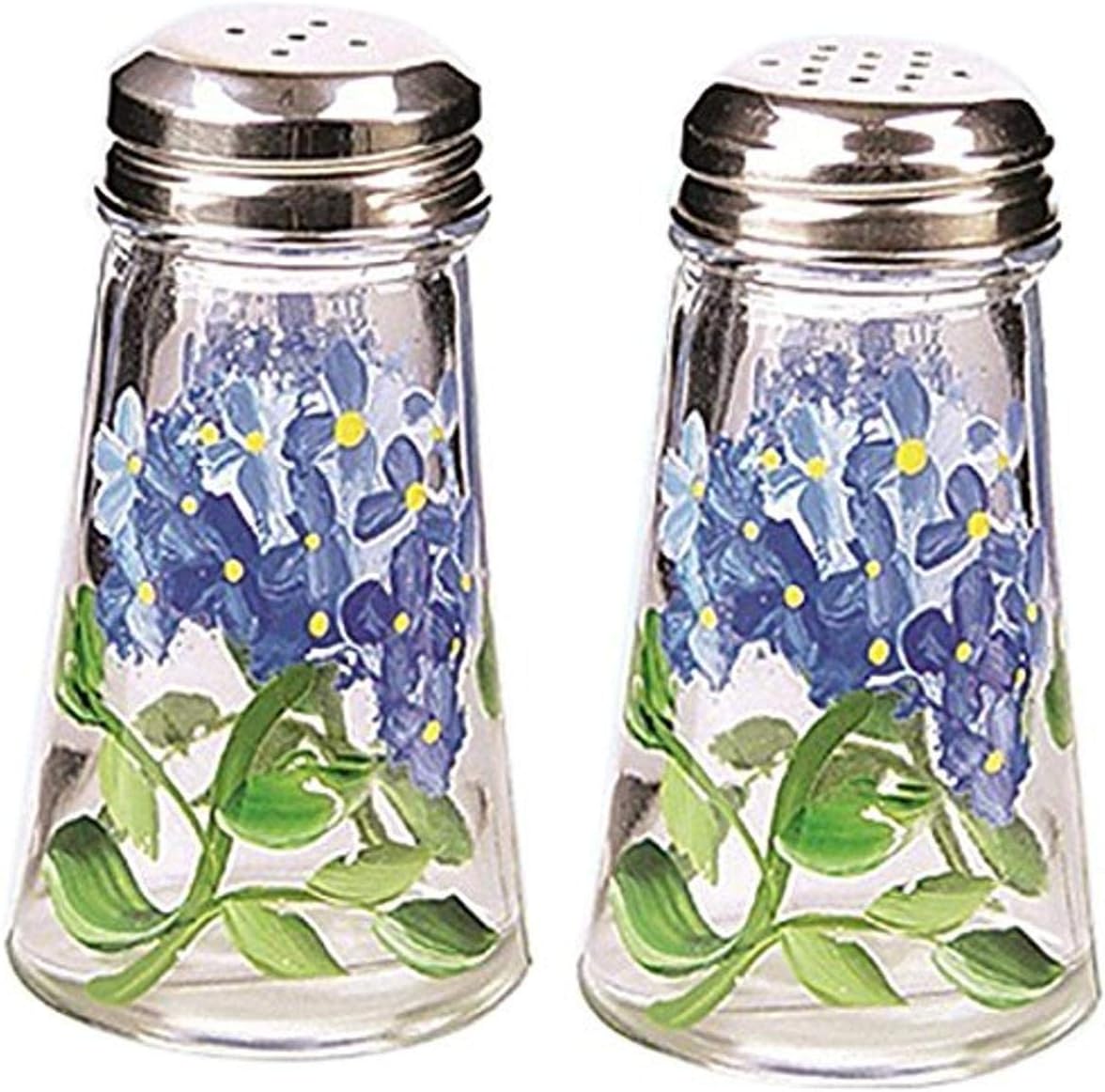 Grant Howard Hand Painted Tapered Salt and Pepper Shaker Set, Blue Hydrangeas, Blue: Home & Kitchen