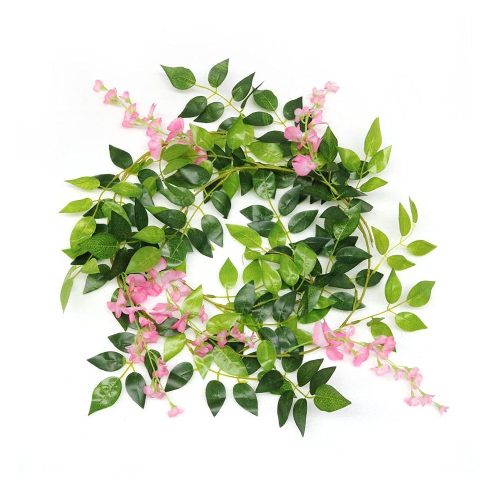 Efeublumen, künstliche Pflanze, Rankengirlande für Zimmer, Garten, Hochzeitsbogen, Blumendekor (Farbe: rosarote Glyzinie)