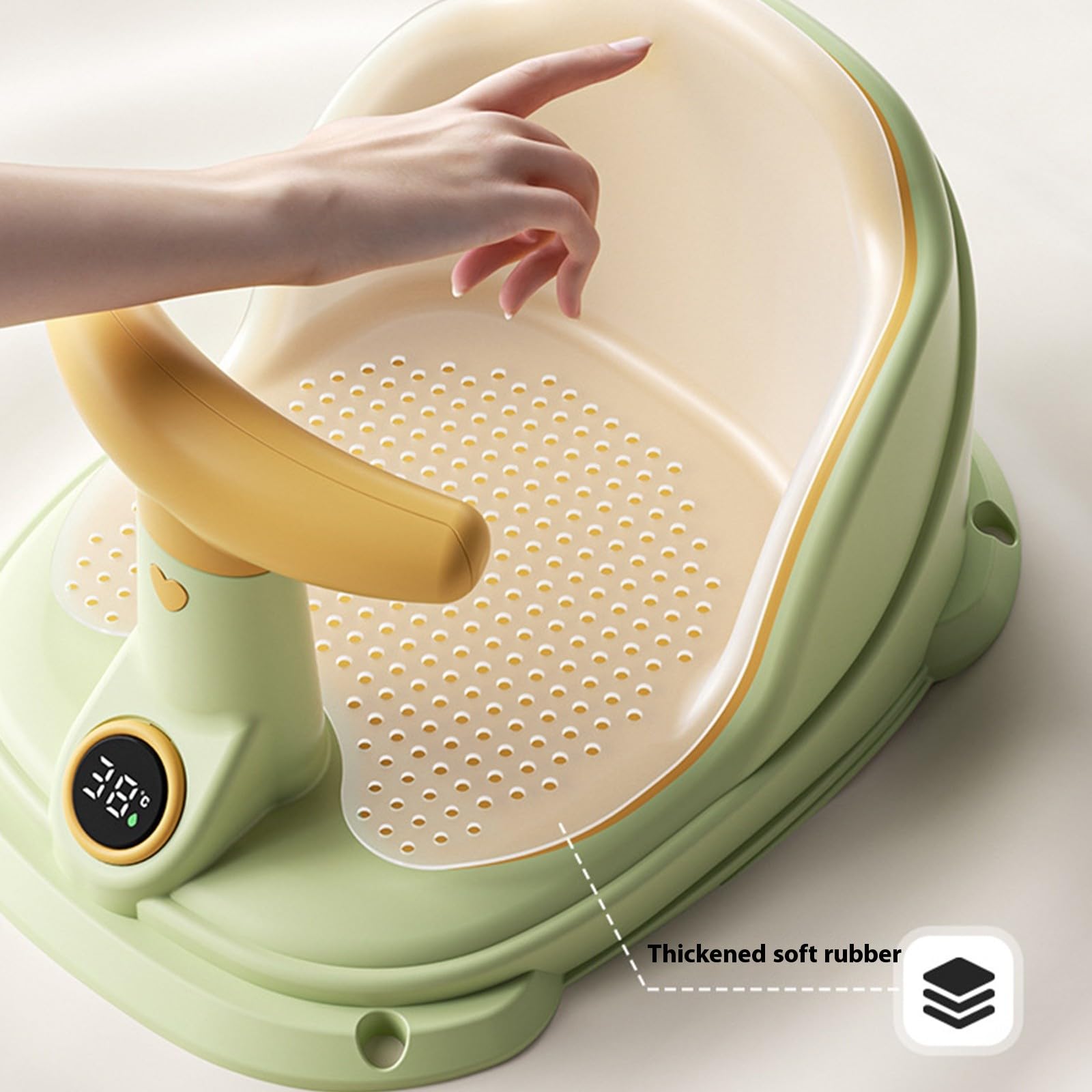 Asiento De Baño De Bebé Portátil Diseño Que Ahorra Espacio Y Montaje En Pared Con Alerta De Calor Inteligente Silla De Baño Infantil Montada En La Pared