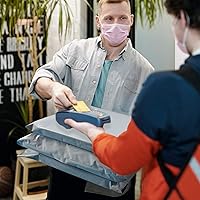 Vista 6 de Poly Mailers 11×15 pulgadas con asa, envío sobres bolsas con auto-adhesivo