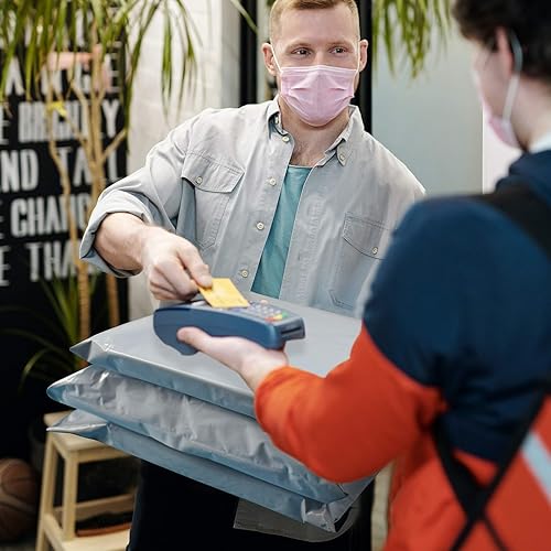 Miniatura 6 de Poly Mailers 11×15 pulgadas con asa, envío sobres bolsas con auto-adhesivo