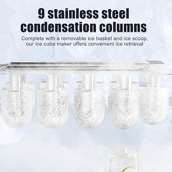 Ice Maker Machine for Countertop - 1.5L Tank, 26lb/Day & Ice in 6 Mins | Self-Cleaning, 2 Bullet Ice Sizes, 500g Storage | Portable & Small, Makes Clear Ice | For Home, Kitchen, Party, Bar