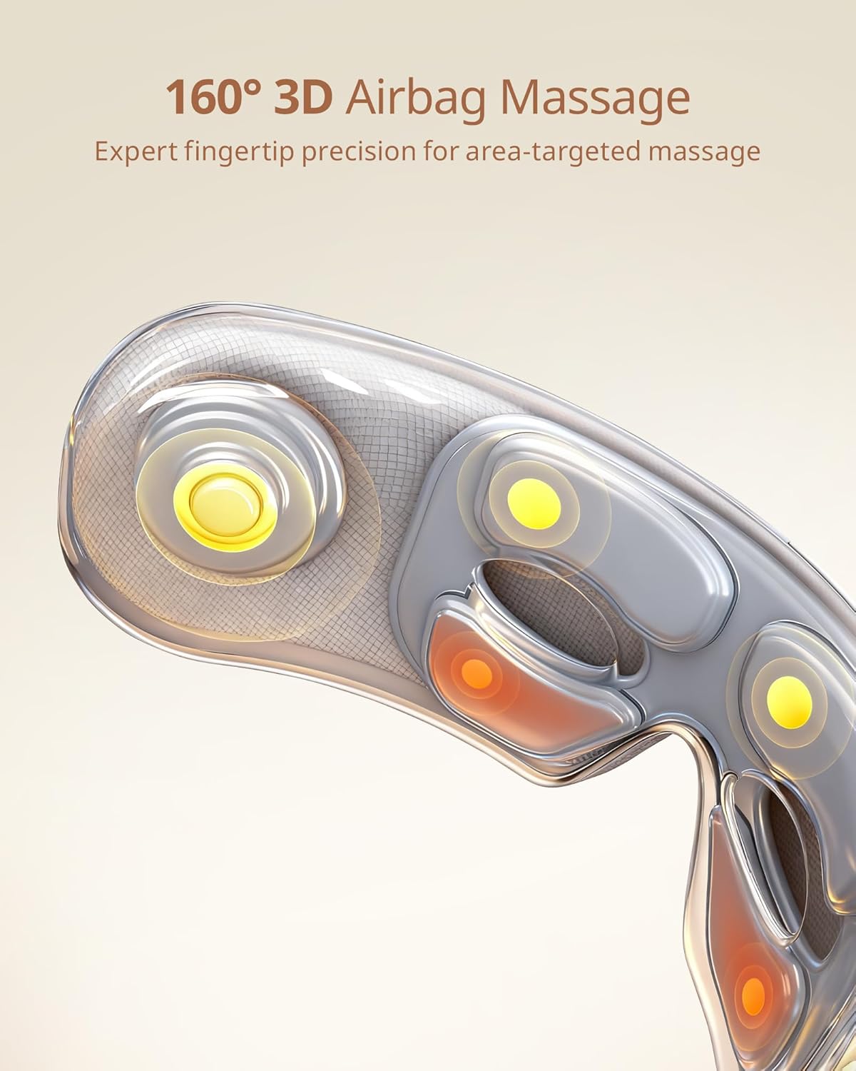 Ultra Light Eye Massager with 2 Level Heat, 120 Mins Uses, 3 Air Compression & Massage Modes, Heated Eye Mask with Bluetooth Music for Migraine Relief, Strain and Dry Eyes, Eye Relief for Women Men - Image 4