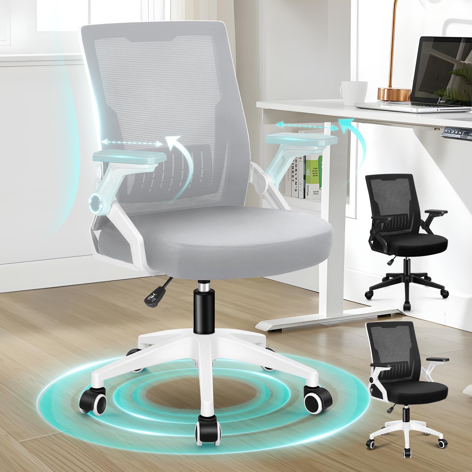 ALFORDSON Bürostuhl, Computer-Netzstühle, Stuhl mit Kopfstütze, Drehstuhl mit Lordosenstütze, Arco Serie