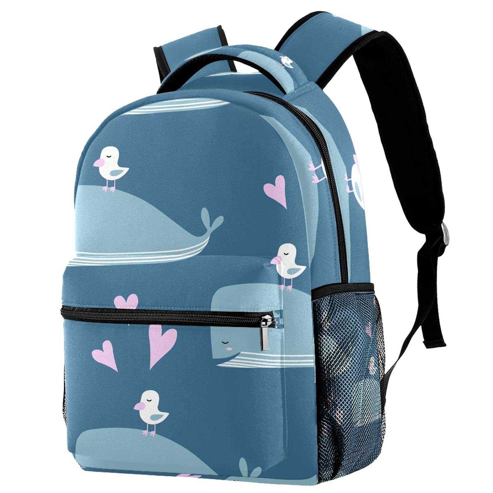 Sac à dos ordinateur portable grande capacité décontracté imprimé baleine bleu - 7