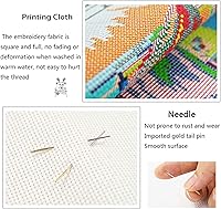 Vista 4 de ITSTITCH Kits de punto de cruz estampados para principiantes, gama completa de punto de cruz con patrón preimpreso para niños o adultos, kits