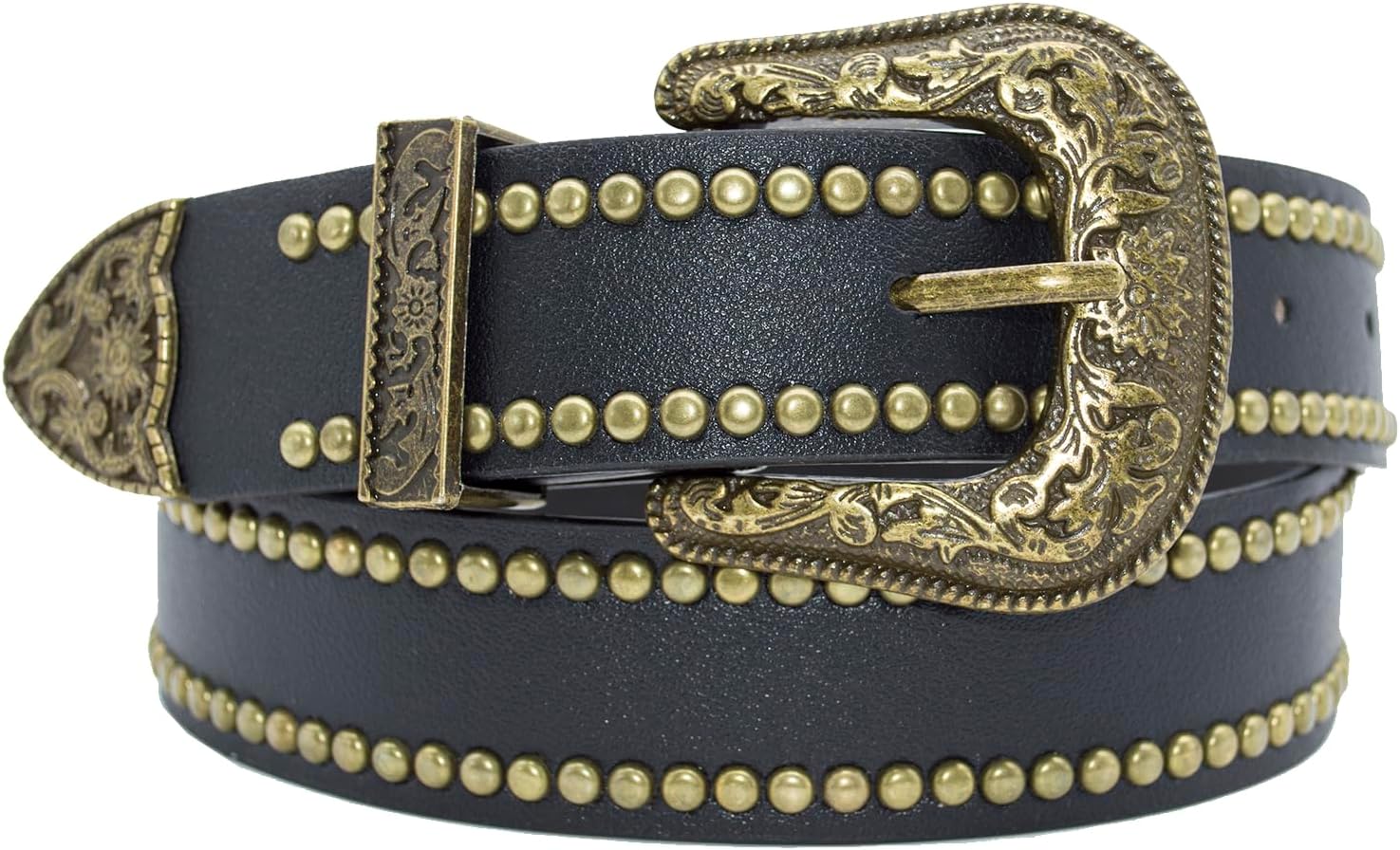 Western Belt for Women Cowgirl Cowboy Belts with Vintage Buckle Studded Western Belt - Image 8