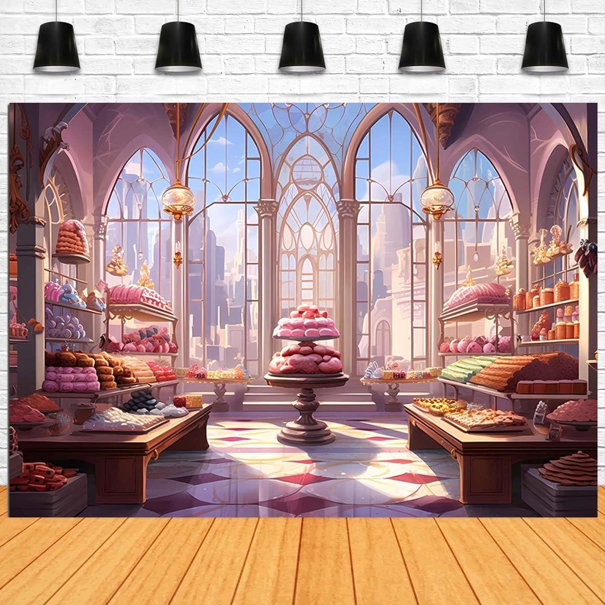 Aazon.co : Bakery Shop Backdrop Cartoon Bakery Cooking Party Kids Birthday Theed Background