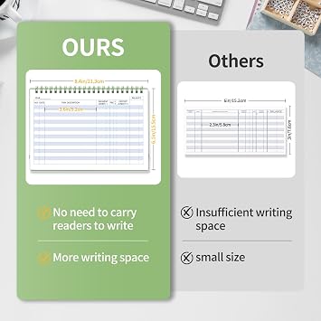 Checkbook Register, Check Registers for Personal Checkbook, Financial Ledger, Checking Book Register for Debit Card & Personal Bank Checks Order Online - Wide Edition, 8.4 x 6.1 (Green)