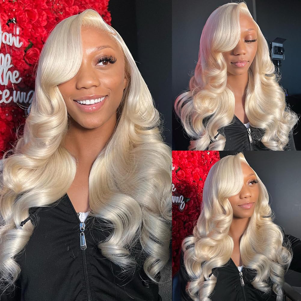 26 Inch 613 Lace Front Wig Human Hair 200 Density Blonde Wig Human Hair Body Wave 13x6 HD Lace Front Wigs Human Hair Pre Plucked 613 Lace Frontal Wig for Women