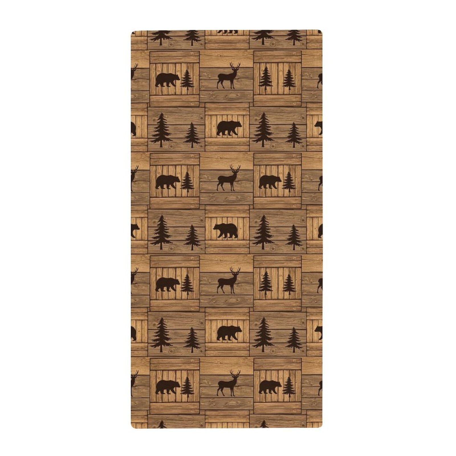 Anceky Premium Hotel Bath Towels, Rustic Lodge Bear Lodge Moose Trees Pattern Lightweight Hand Towels for Face, Hair & Luxury Guest Bathrooms