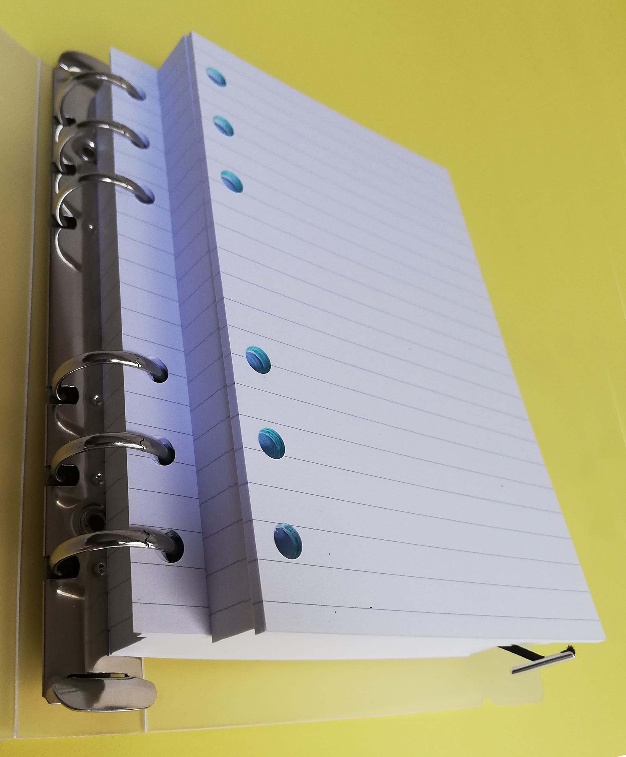 200 Fogli Ricambio Per Agenda A6 Personal - Carta 120 Gr, 6 Fori, Formato 10x17 Cm | Bianco, Angoli Arrotondati