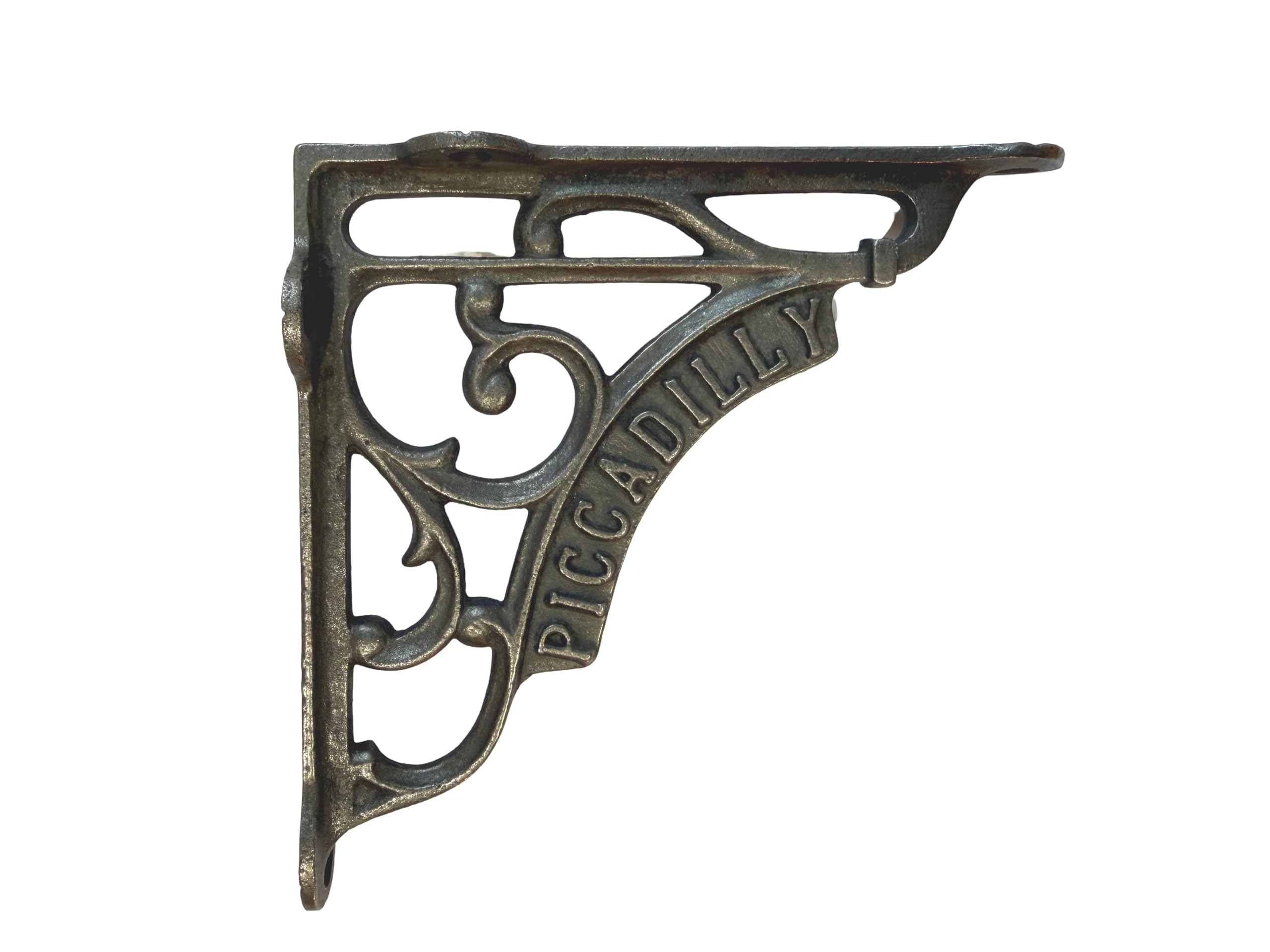 Fenzo Cast Iron Shelf Brackets 5 x 5 inch, 2pcs Piccadilly Heavy Duty Rustic Wall Brackets, Floating Shelf Bracket Supports for Kitchen & Living Room, Antique Home Accessories — image 1