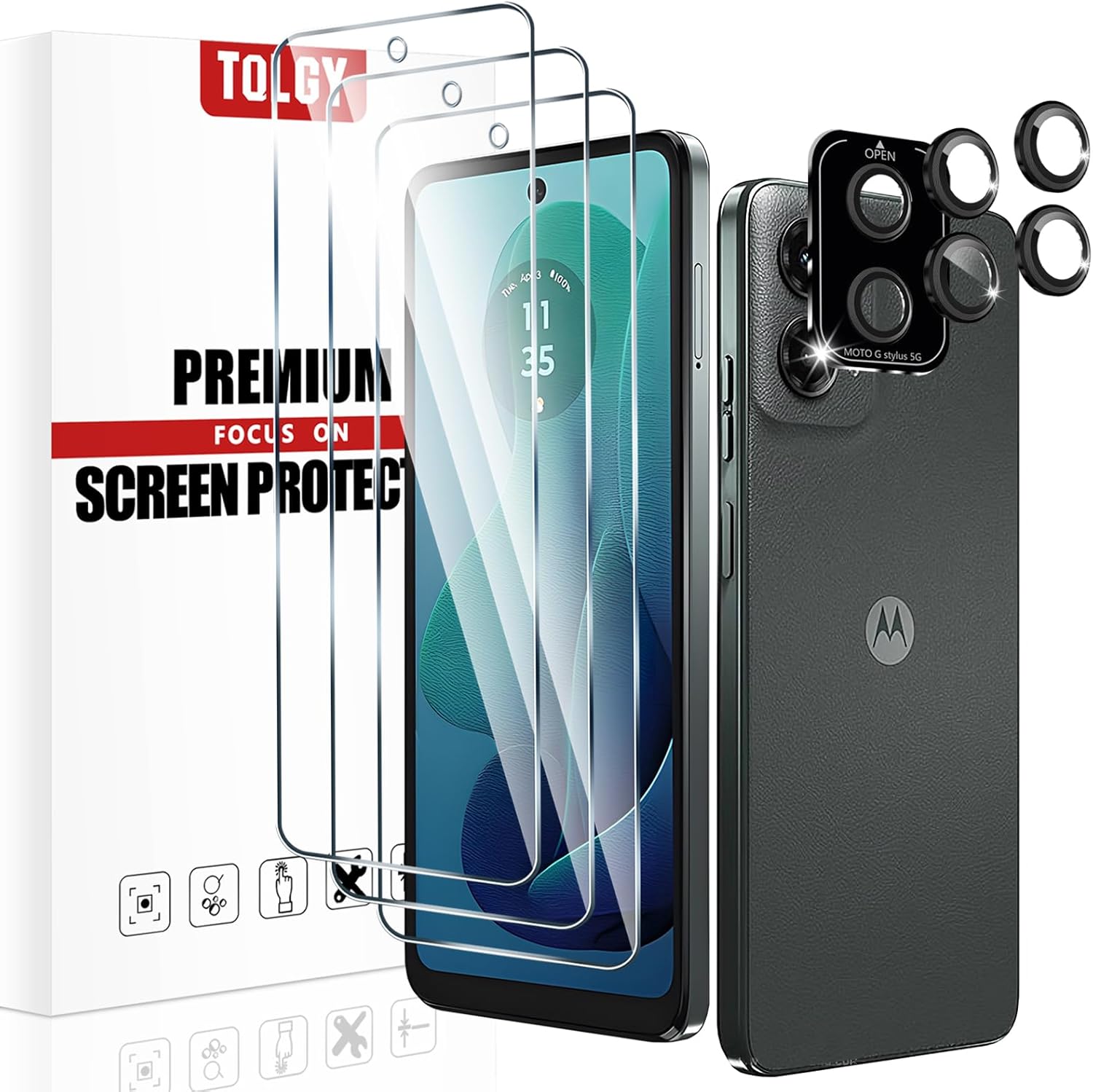 TQLGY 3 Pack Screen Protector for Motorola Moto G 5G 2024