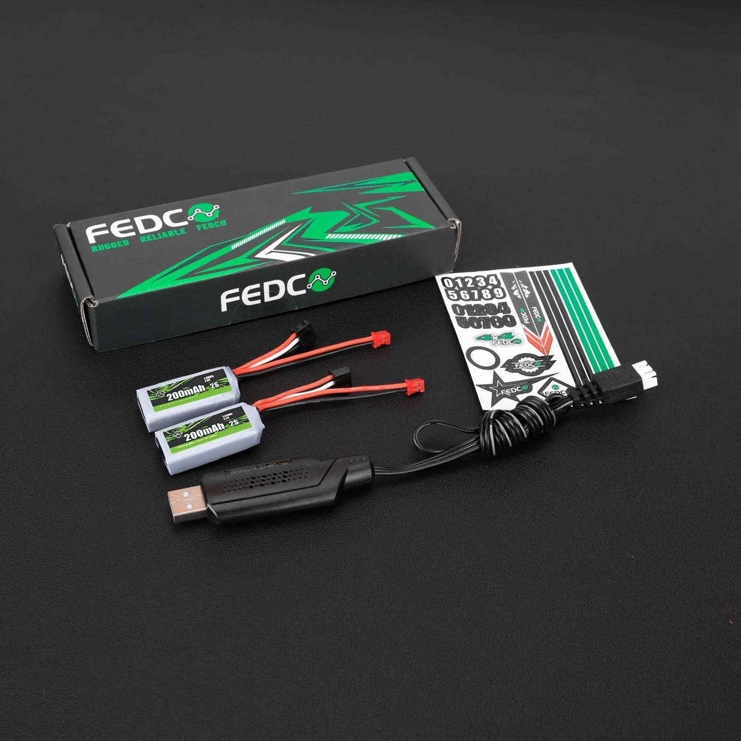 SCX30 Battery 2S Lipo Battery 7.4V 200mAh Rechargeable RC Battery with USB Charger for Axial SCX30 Upgrades 1/30 RC Crawler