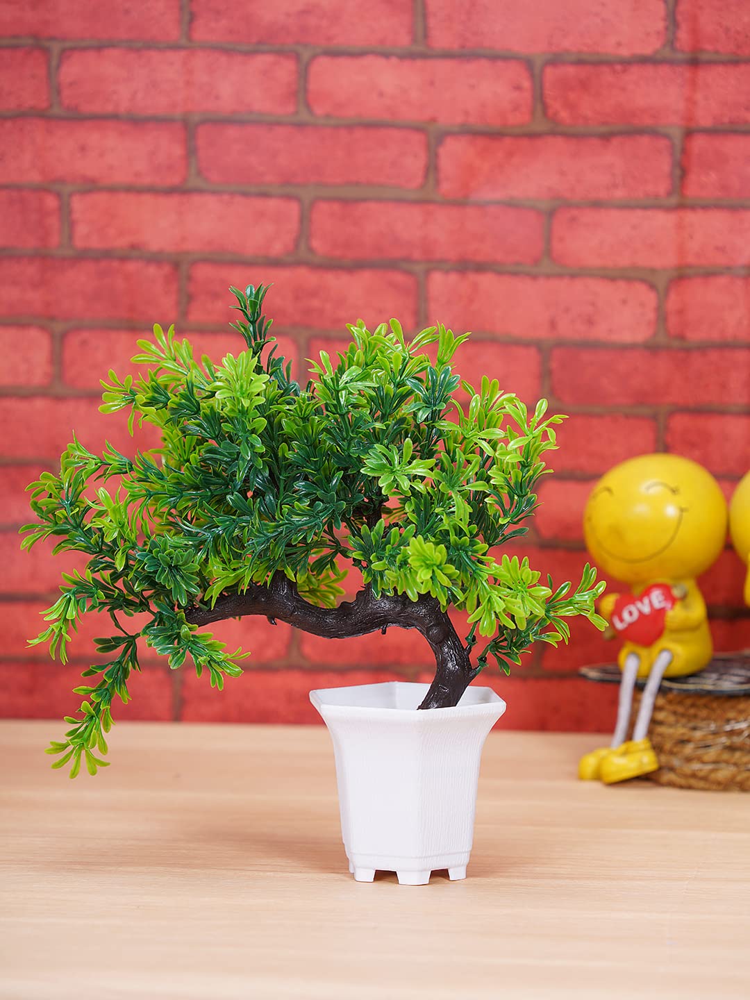 Buy Dekorly Mini Artificial Plant with Pot, Small Fake Faux Plant with