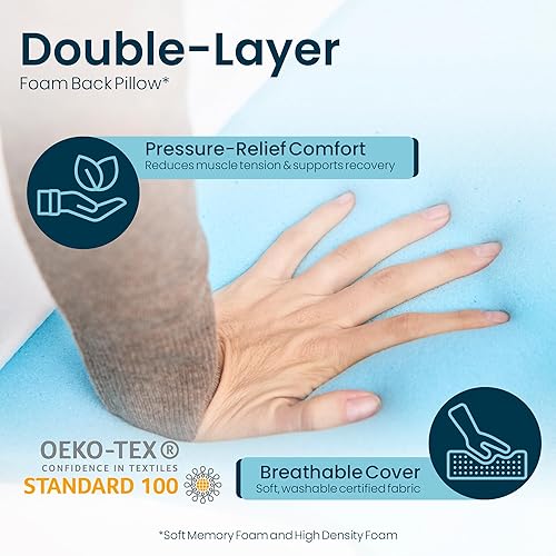 Miniatura 6 de Juego de 8 almohadas ortopédicas de cuña Espuma viscoelástica ajustable para dormir, recuperación poscirugía, alivio del dolor de espalda y