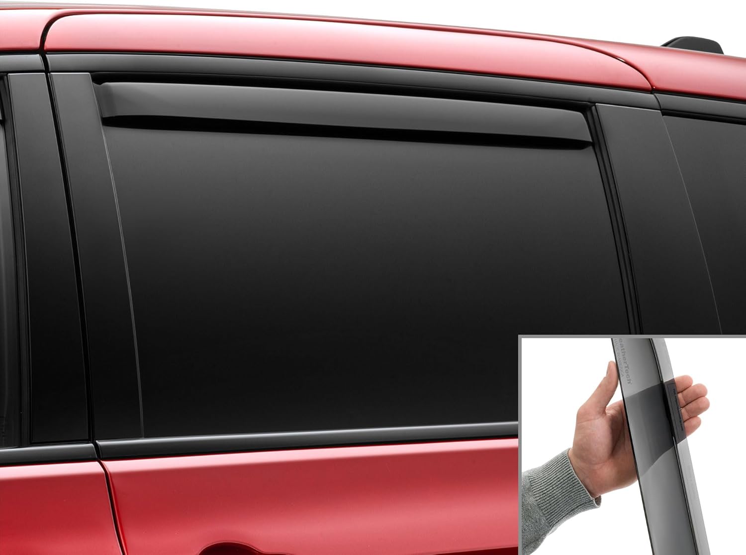 WeatherTech Custom Fit Side Window Deflectors for Chrysler Pacifica Hybrid, Voyager, Pacifica - (81840IM), Dark Tint