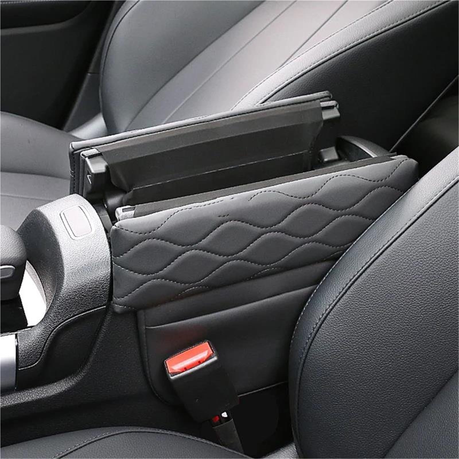 Housse De Protection Pour Accoudoir Central Console, En Cuir, Anti-rayures, Pour Benz Classe E 2016-2023(Black1)