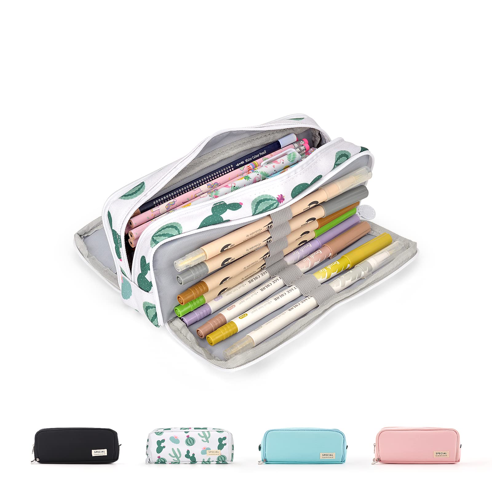 Maomaoyu Estuche de lápices de Gran Capacidad con 3 Compartimentos para niños, Regalo para niñas y niños de Vacaciones para Estudiantes de Primaria, Estuche Escolar para Regalos de cumpleaños