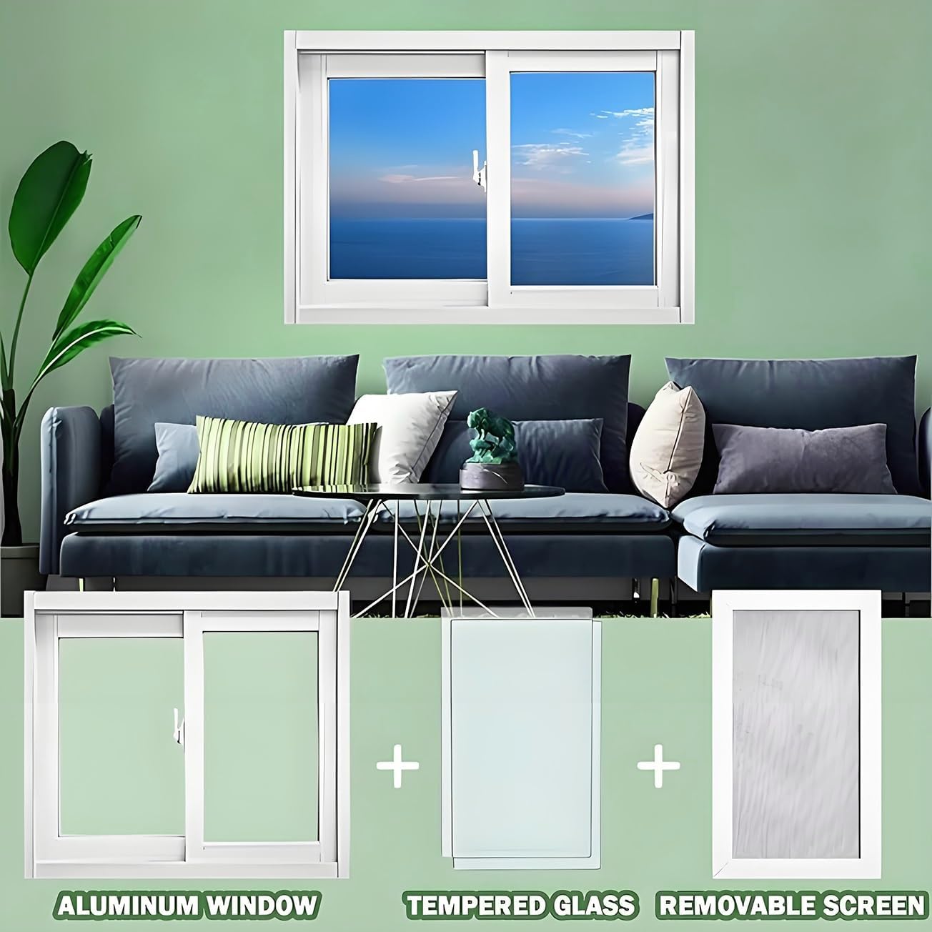 Basement Window Replacement Sliding Windows with Screen 20" 26" 28" 30" 32" 36" 38" 40" Shed Windows for Mobile Home Bathroom(White,34x16in)