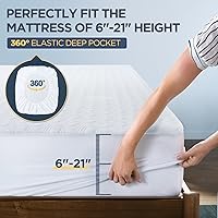 Vista 5 de Protector de colchón impermeable premium hecho de rayón de bambú con iones de plata, funda de colchón con infusión de plata para una mejor seguridad