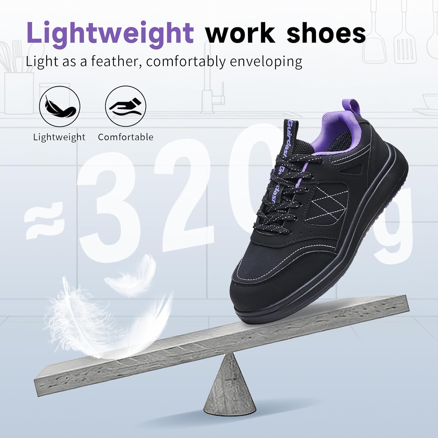 Non Slip Work Shoes Women - Waterproof Oil Resistant Chef Shoes, Lightweight Comfortable Slip Resistant Sneakers for Restaurant Kitchen Nursing & Food Service - Image 5