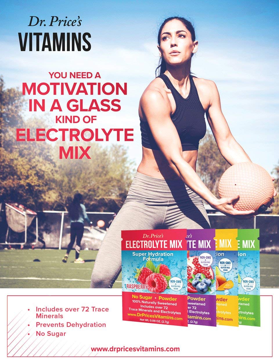 Electrolyte Mix, Raspberry Electrolyte Powder 30 Packets, Hydration