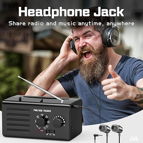 Miniatura 7 de Radio AM FM portátil, radio transistor Goodes enchufable de pared con batería con la mejor recepción, altavoz fuerte, excelente sonido, radios