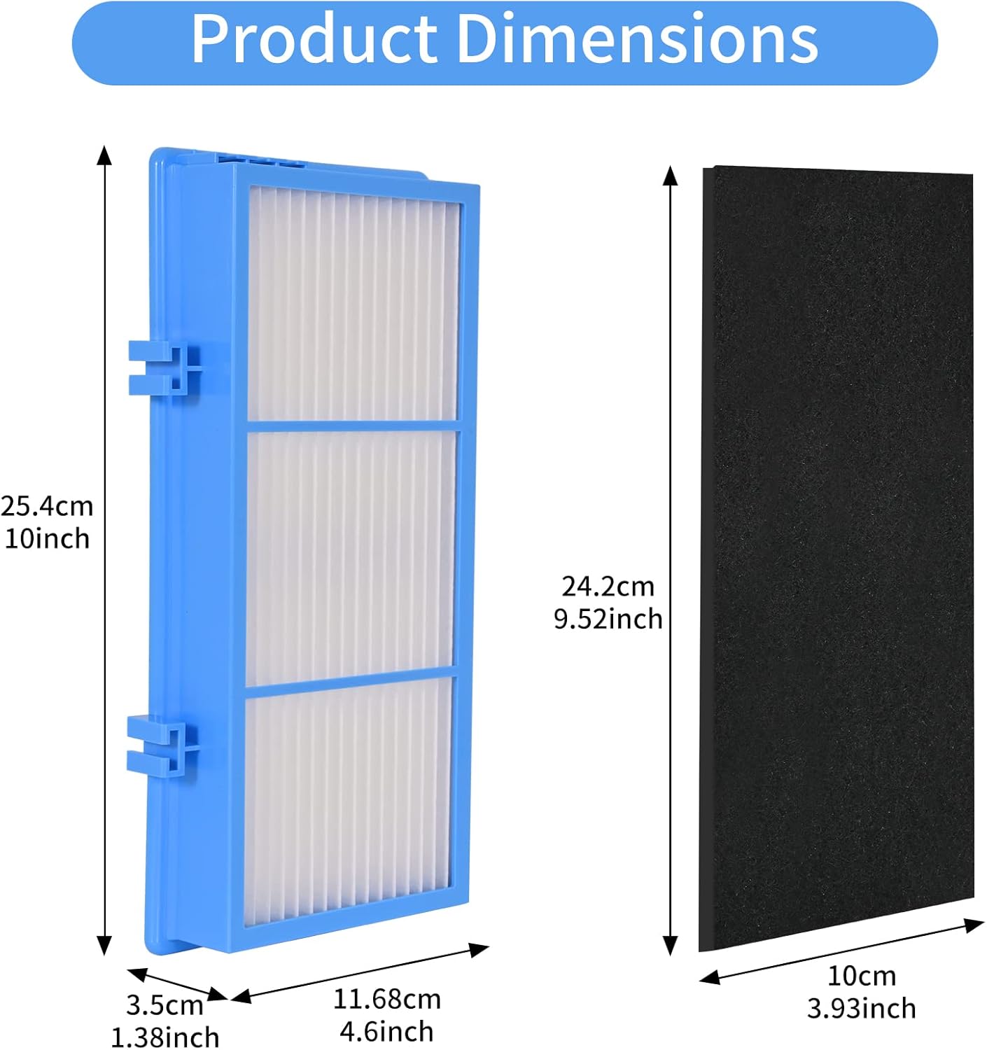 Tivcroxs 8 Pack Replacement Filters Compatible for Holme-s AER1 Air Purifier Total Air Clean 2 HEPA Air Filters 6 Carbon Booster Filters Replacement Filter for HAPF30AT,HAP242 NUC
