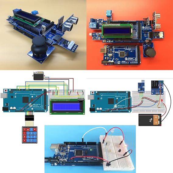 Professional Mega R3 Mega 2560 Starter Kit Compatible with Arduino IDE, the Most Detailed 50+ Lessons, Plus 40+ Background Knowledge Articles, Detailed Explanation, Compass, Gyro UK