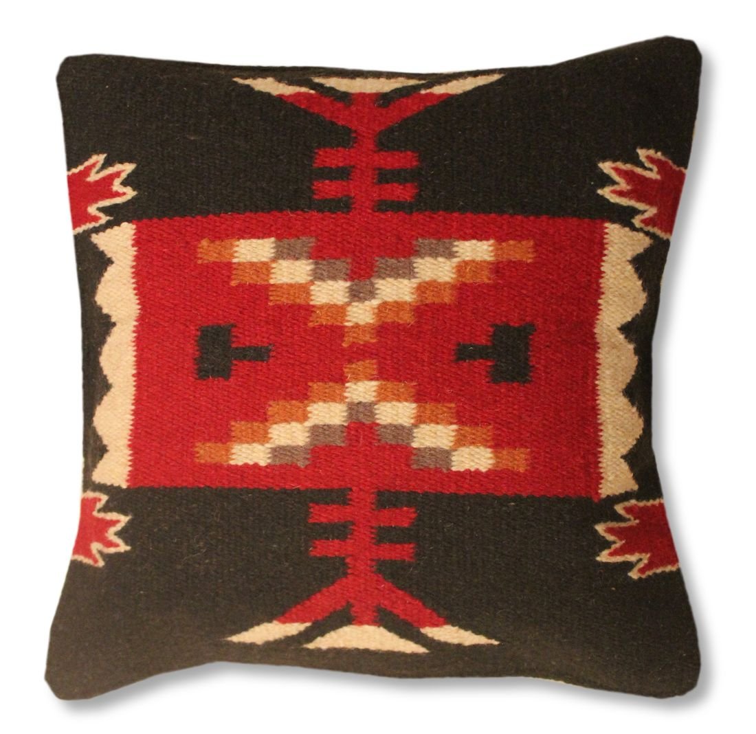 Hand Woven WOOL Throw Pillow Cover Southwest Mexican Tribal Native American Style (Durango)
