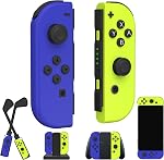 Controllers Compatible with Nintendo Switch, Wireless Replacement Switch Controllers, Left and Right Switch Gamepad Support Dual Vibration/Wake-up/Motion Control. (pink and green)