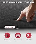 HAPBEAR Extra Large Yoga Mat - 72"x48"/ 78"x54", 6mm/8mm, Non-Slip, Durable, Thick Wide Exercise Mat for Home Workouts, Yoga, Pilates, Stretching, Meditation (Barefoot Exercise)