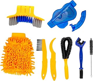 GORIX(ゴリックス)自転車 洗車 自転車掃除セット(8点) チェーンブラシ 汚れ落とし 自転車クリーニング チェーンクリーナー 洗浄機 スプロケット 清掃ブラシ 8点 洗車タオル ロードバイク 丸洗い(GT-SJ711)自転車用掃除道具 電動自転車 マウンテンバイク