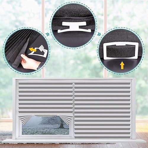 Miniatura 7 de Seeye. - Persiana enrollable a rayas para ventana, para el día y la noche, fácil de instalar.