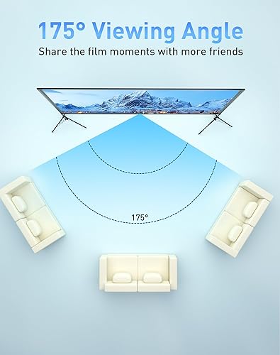 Miniatura 4 de Pantalla de proyector con soporte, pantalla de proyector portátil de 100 pulgadas con bolsa de transporte, 169 4K 1080p HD proyección trasera ángulo