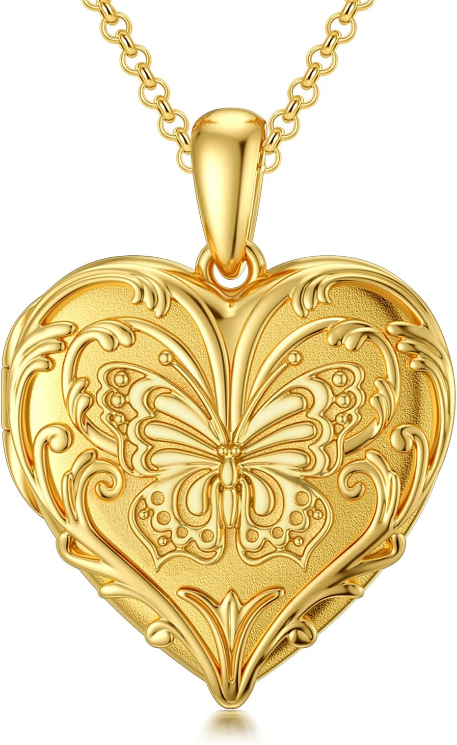 SOULMEET Personalized Silver Locket Necklace That Holds Pictures Photo Keep Someone Near to You, Memorial Custom Lockets Necklaces Letters Engraving for His Her