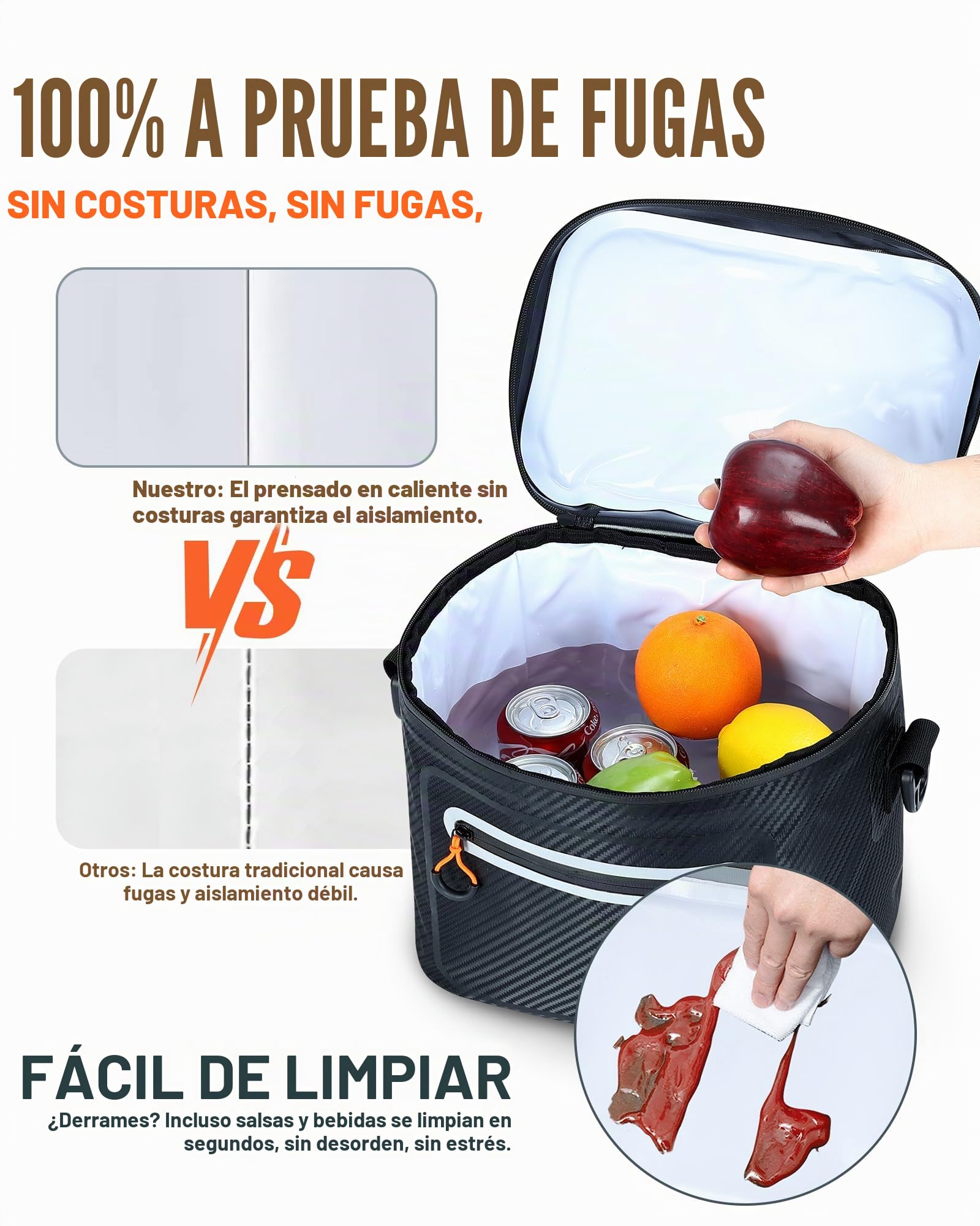Lekesky Bolsa Termica Porta Alimentos 20 litros, Bolsa Nevera e Impermeable, Mantiene la Temperatura hasta 24 Horas, Ideal para Picnics, Acampadas, Excursiones a la Playa y Barbacoas,Negro