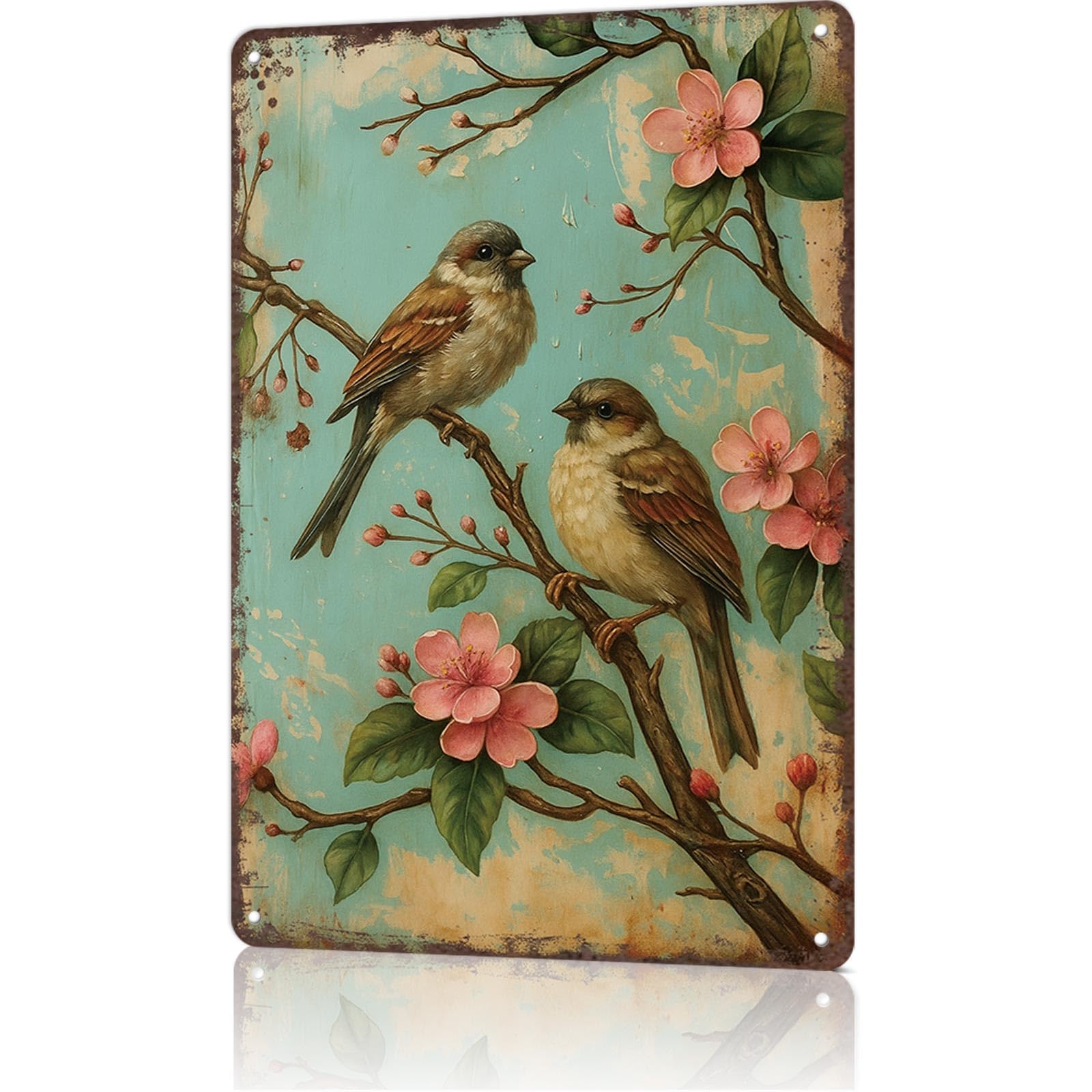 KWQDOZF Funny Metal Sign Rustic Bird Metal Sign (Hand-Painted Vintage Wall Art) Poster Wall Art for Office Dorm bedroom Bar Garage Decor 8X12inch