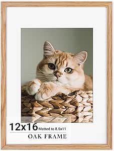 Yaetm 12x16 Black Wood Picture Frame With Mat For 8.5x11 Set Of 2, Solid Wood - View #12