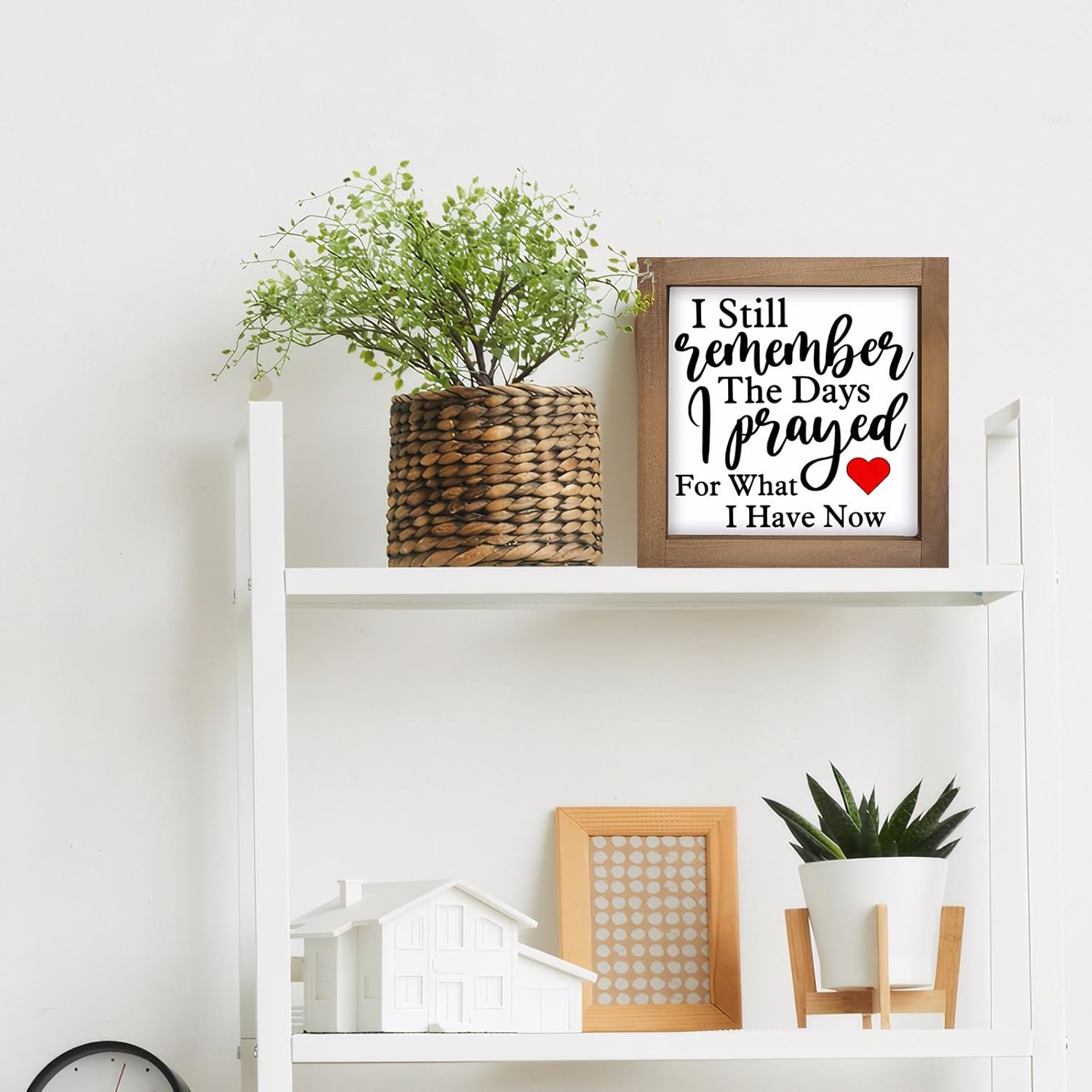 I Still Remember The Days I Prayed Sign, 6 Inch Wooden Christian Home Decor, Rustic Bible Verse Wall Art for Table Shelf Desk Office Kitchen Bathroom Farmhouse Decorations - Image 5
