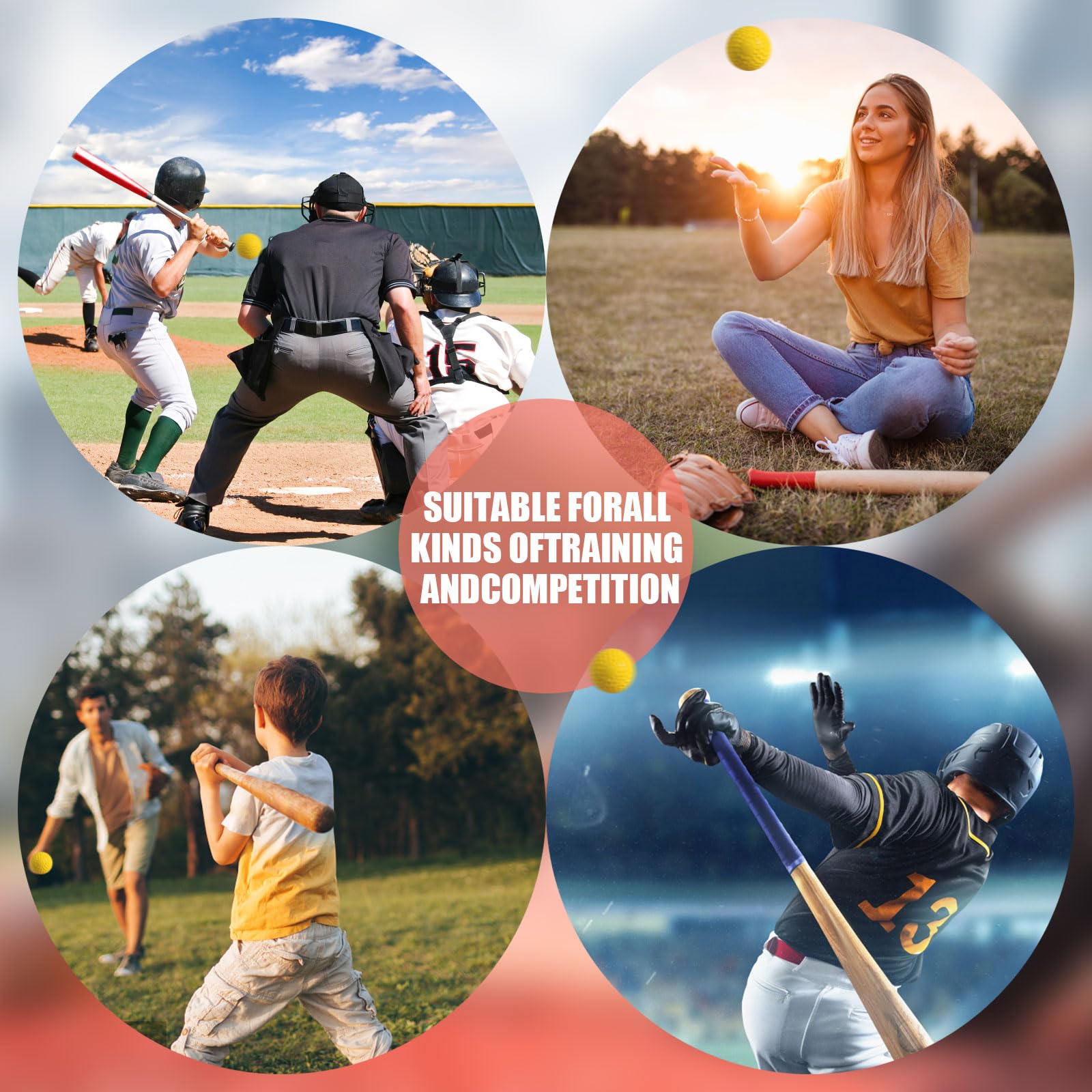 12 Pcs Pitching Machine Softballs Dimpled