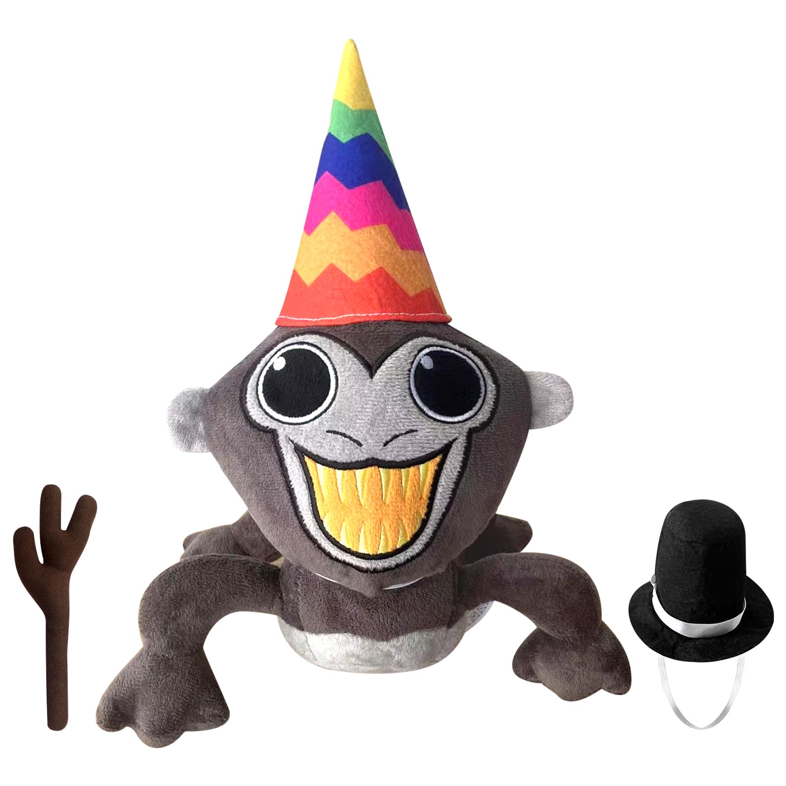 AlloFuu Gorilla Tag Plush Toy,Cute Monkey Teddy Plush Soft Stuffed Animal,Gorillas Plushies with 2 Hats,1 Branch Scepter