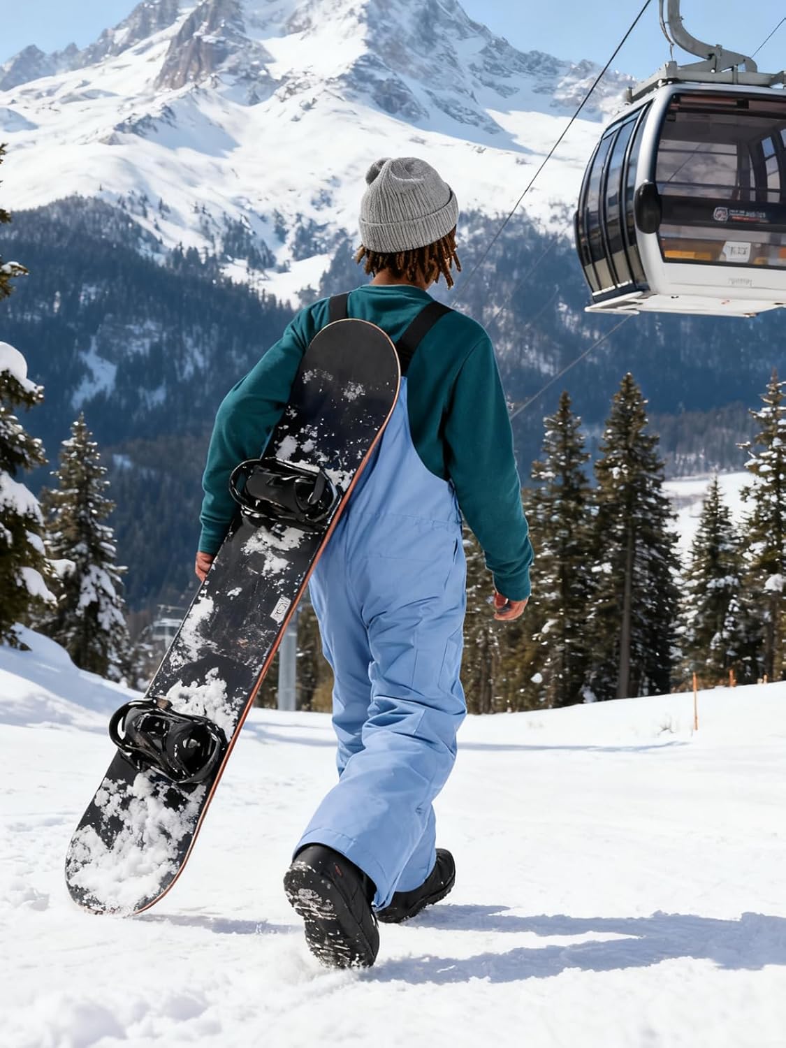 Haloumoning Boys Snow Bibs Kids Ski Pants Waterproof Insulated Snowboard Winter Overalls 5-14 Years