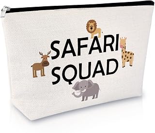 Safari Squad Makeup Bag Animal Rescue Gifts Appreciation Gift for Wild Animal Lover Veterinarian Cosmetic Bag for Women Christmas Thanksgiving Birthday Presents for Her Vet Zipper Travel Pouch