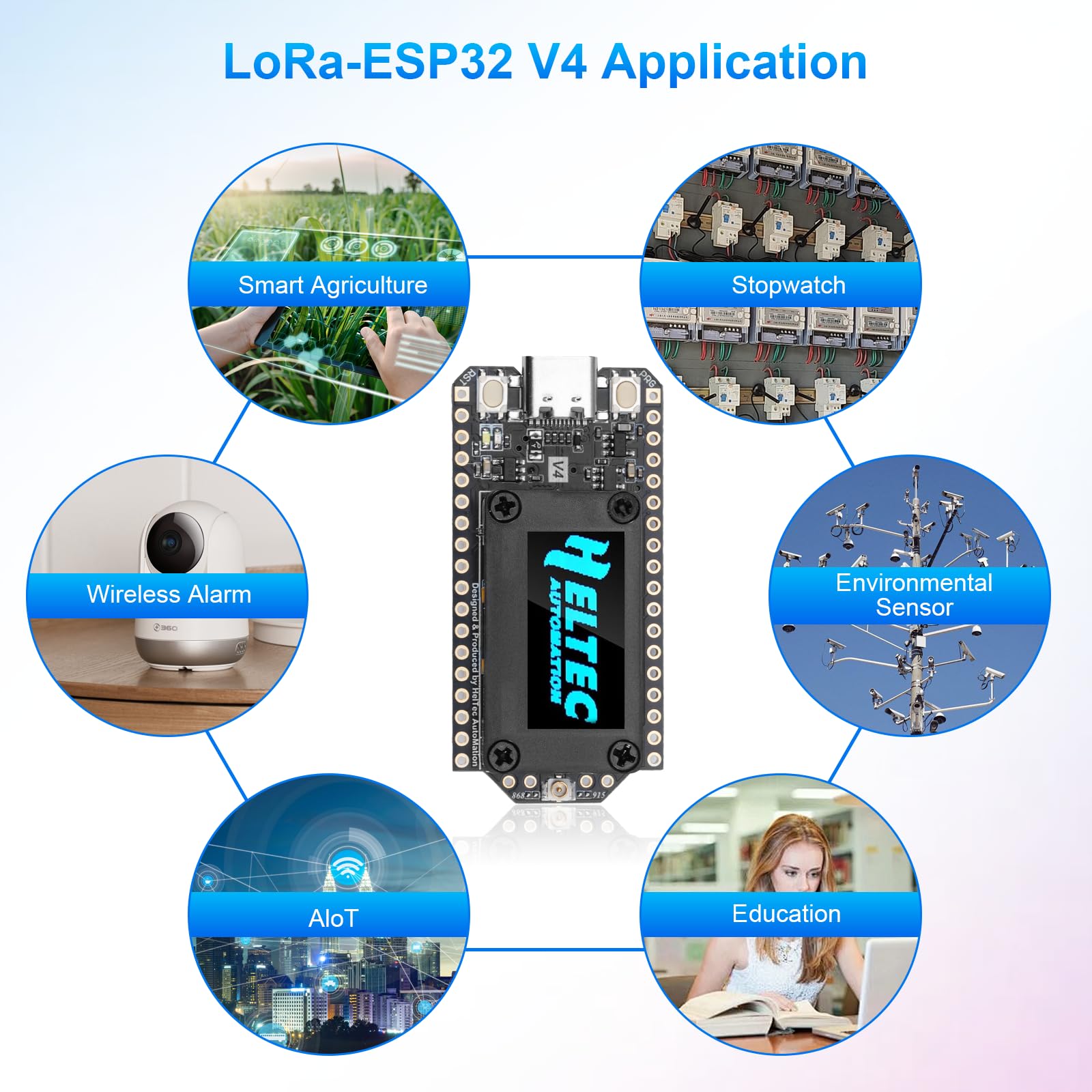 RUIZHI LoRa ESP32 V4 WiFi Bluetooth Module avec Meshtastic LoRa ESP32 avec GPS / 868 MHz Antenne et 3000 mAh Akku 0.96″ OLED Display 1262 Chip ESP32-S3R2 MCU 16M Flash Compatible avec Arduino Meshtast