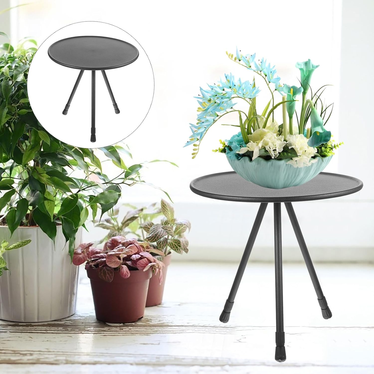 Foldable Indoor Plant Stand with Bag Plant Shelf Holder for Pots Space-saving Corner Display Rack for Living Patio Balcony and Garden