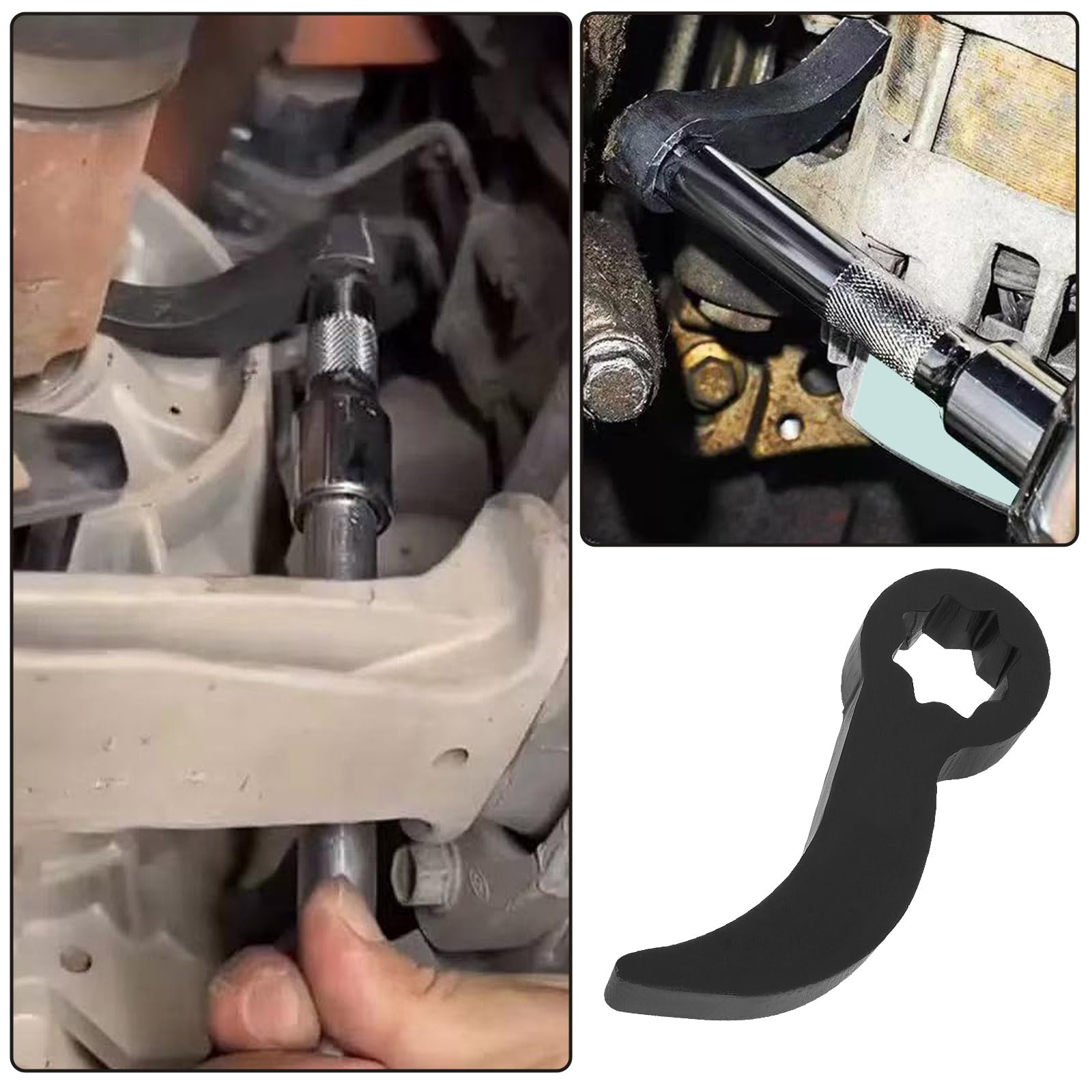 Adaptador de Cabeza de Palanca de 1/2" para Llave de Palanca de 75 Mm Herramienta de Palanca para Adaptarse A Barra Rompedora D de 1/2" O Trinquete de Reparación de Automóviles Color Negro