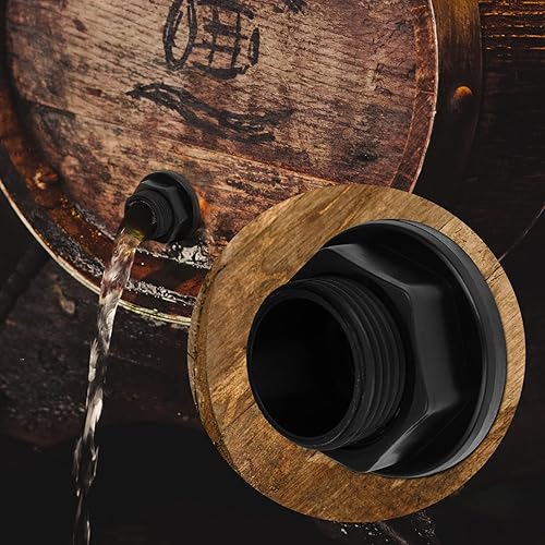 Vista 57 de TAISHER Adaptador de conector de tanque de mamparo de 1 pulgada de ABS blanco con tapones y junta para tanque de agua, barriles de lluvia, acuarios